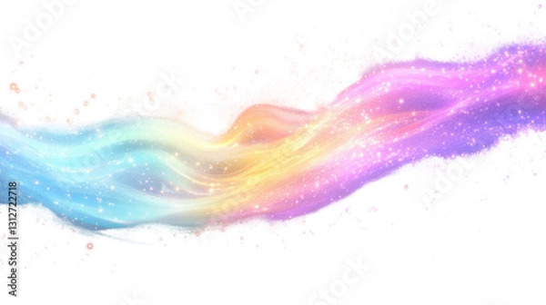 Obraz Rainbow smoke wave flowing on transparent background