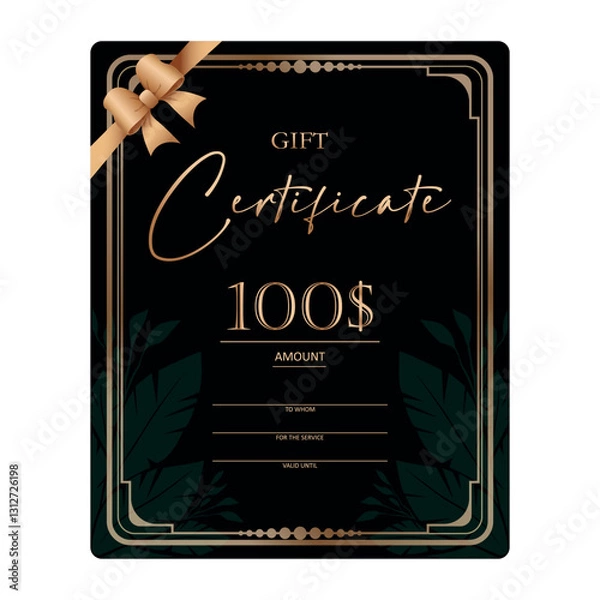 Obraz certificate for discount. gift card for services