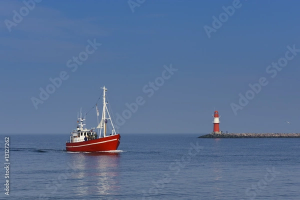 Obraz Łódź rybacka powrót do portu