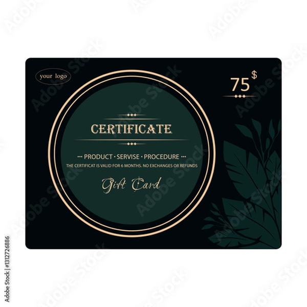 Obraz certificate for discount. gift card for services