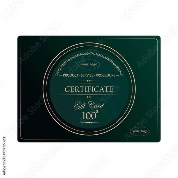 Obraz certificate for discount. gift card for services