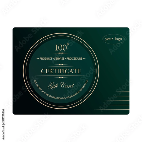 Obraz certificate for discount. gift card for services