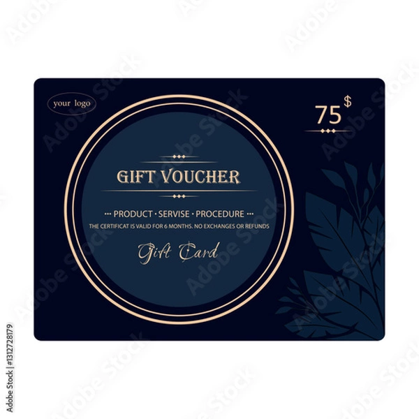 Fototapeta certificate for discount. gift card for services