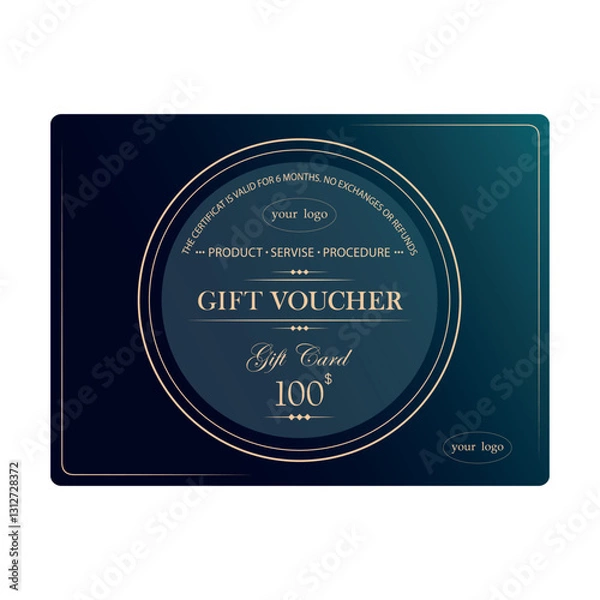 Obraz certificate for discount. gift card for services