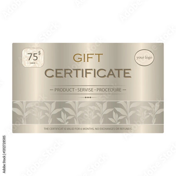 Obraz certificate for discount. gift card for services