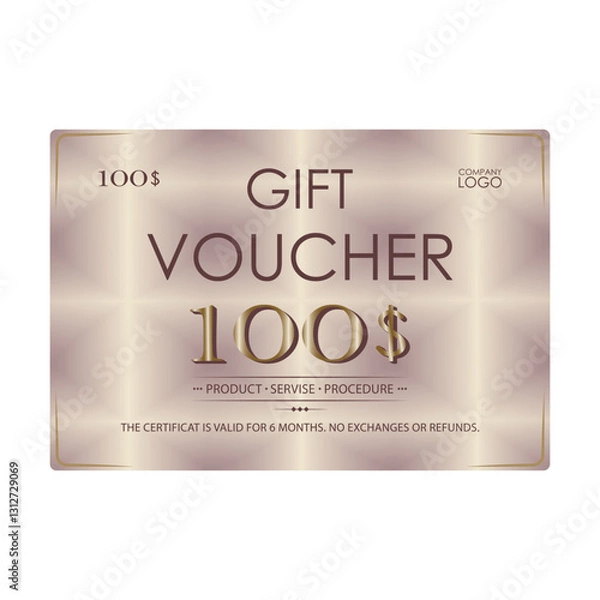 Obraz certificate for discount. gift card for services