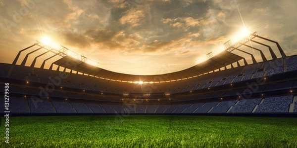 Obraz 3d render emptry stadium evening
