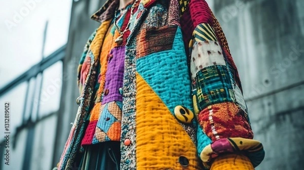 Fototapeta Colorful Patchwork Jacket for Unique Style