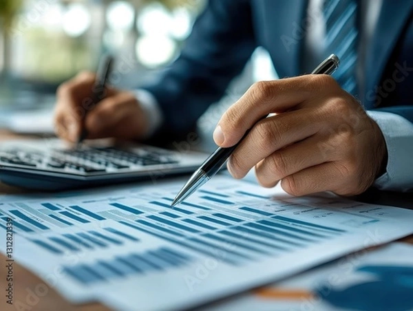 Obraz Portfolio managers balancing investments across sectors to minimize risk, Portfolio Management, Diversified and strategic