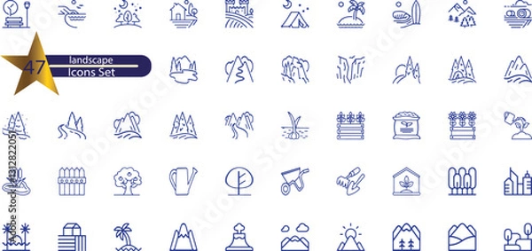 Obraz  icons related to forest and woods.
