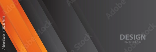 Fototapeta Abstract orange gray diagonal lines banner background