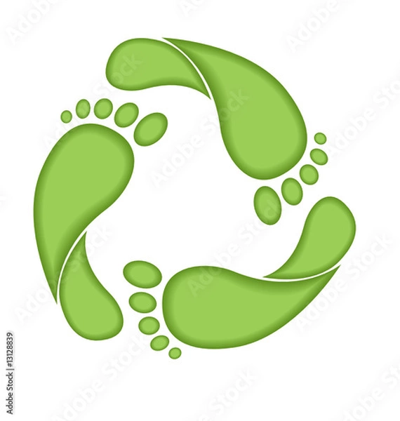 Obraz Footprint recycle sign