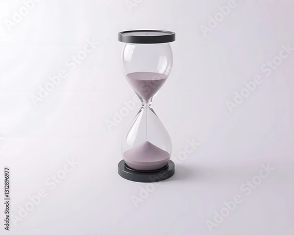 Obraz Synthwave Hourglass on White Background