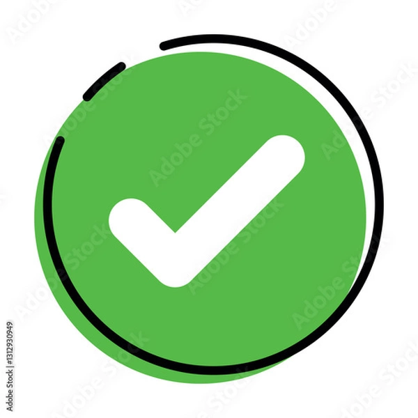 Obraz check mark icon button set. vector icons set. check box icon with right and wrong buttons and yes or no checkmark icons in green tick box and red cross. vector illustration