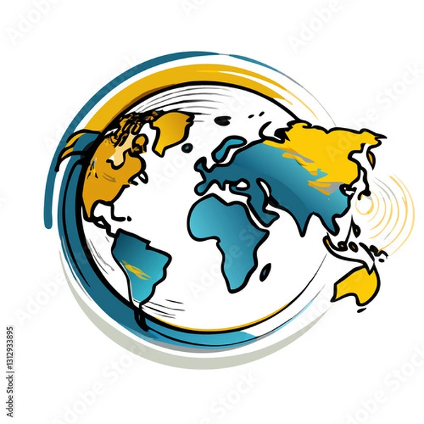 Fototapeta Artistic Earth globe with dynamic motion effect.