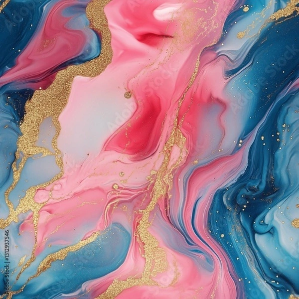 Fototapeta Abstract fluid art with swirling patterns, seamless repeating pattern