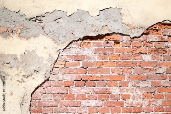 Fototapeta Texture of an old wall from a red brick
