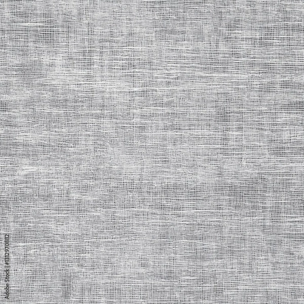 Fototapeta Textured grey linen fabric surface with crosshatch pattern