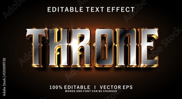 Obraz throne 3d vector text effect with modern style design
