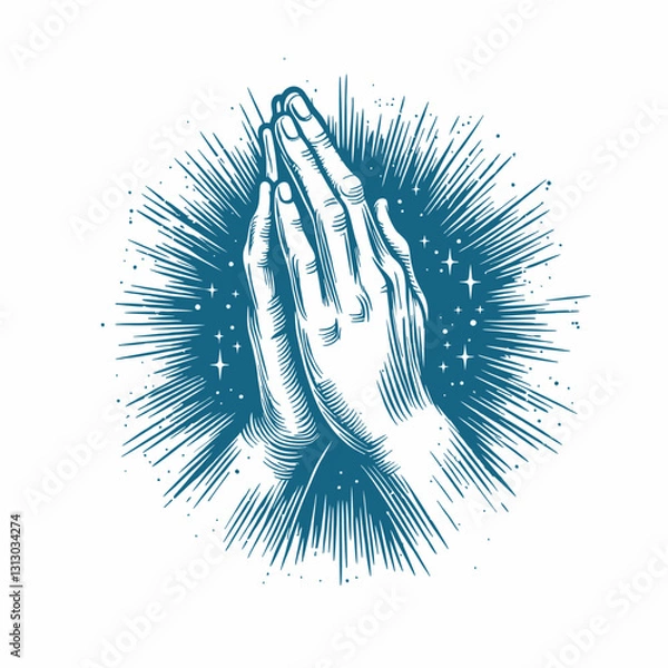 Obraz praying hand vector 