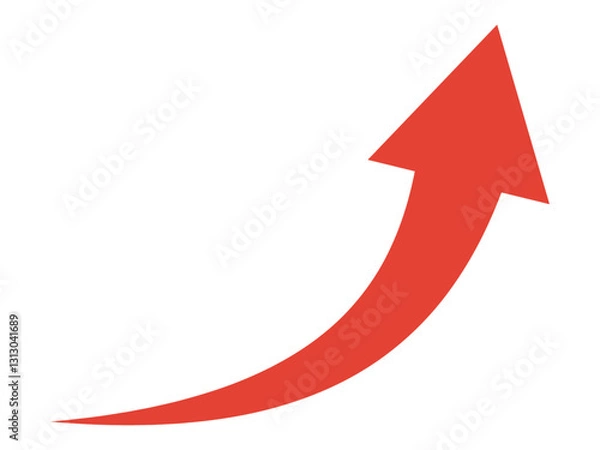 Obraz 急上昇する曲線の赤い矢印イラスト