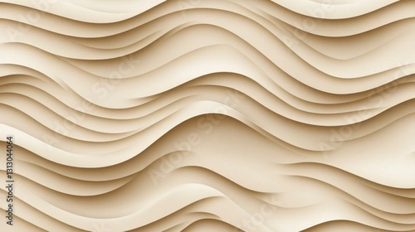 Obraz Abstract wavy background featuring layered beige textures that create a soft and serene visual effect for modern design projects