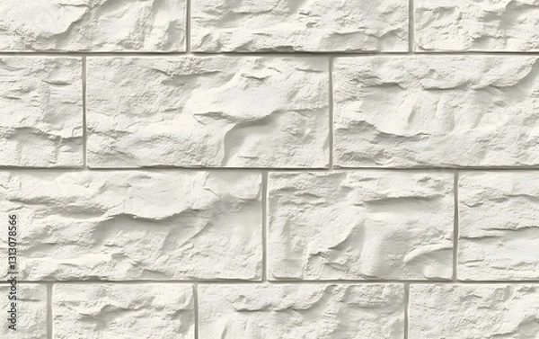 Obraz Off-White Stone Wall Texture Seamless Pattern Background