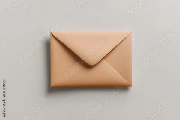 Fototapeta Tan envelope on light surface