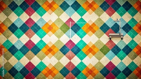 Fototapeta Abstract Argyle Pattern Medical Background - Healthcare Texture Stock Photo