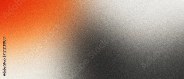 Obraz A grainy and noisy black and white with orange accent gradient background suitable for branding projects, blog visuals, and modern layouts copy space