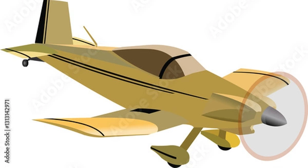 Fototapeta vector image, yellow dragonfly passenger plane