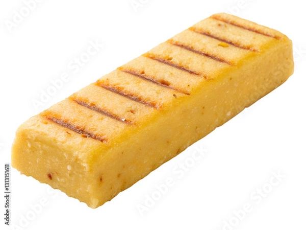 Fototapeta Grilled polenta slice gourmet kitchen food photography rustic setting close-up view, isolated on white or transparent background