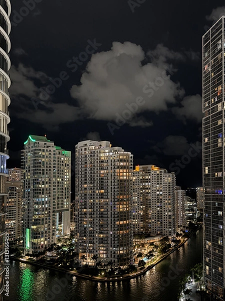 Obraz Miami High Rises at Night