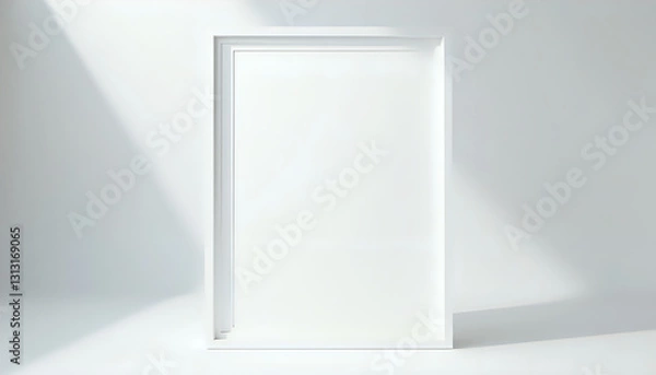Fototapeta mockup of a white door on a white background