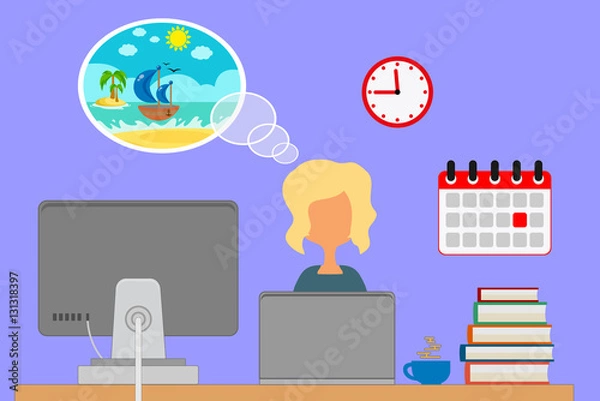 Obraz Планы на отпуск. Мечта об отдыхе на море. 