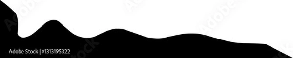 Fototapeta Black wavy corner suitable for modern designs, presentations, and web graphics. corner illustration