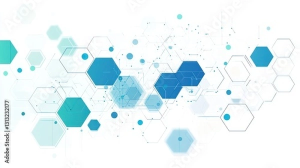 Fototapeta Abstract hexagonal network design, scientific technology background, possible use in presentations or reports