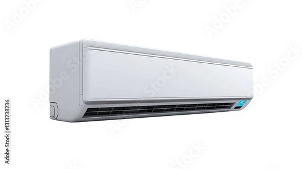 Obraz White air conditioner isolated on transparent background, representing cooling technology, ideal for home or office comfort systems, especially in hot weather.
