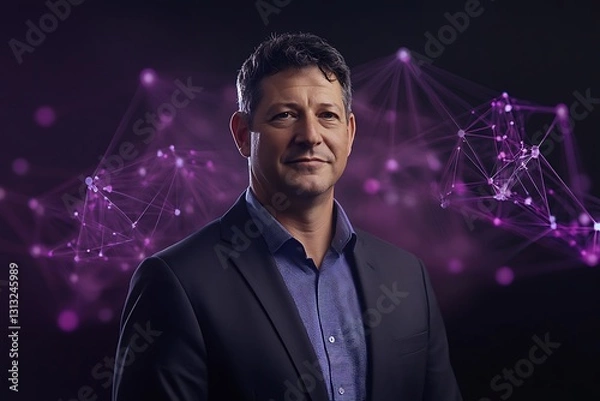 Fototapeta Cloud networks secured by AI minds, optimizing data center management for safety and efficiency