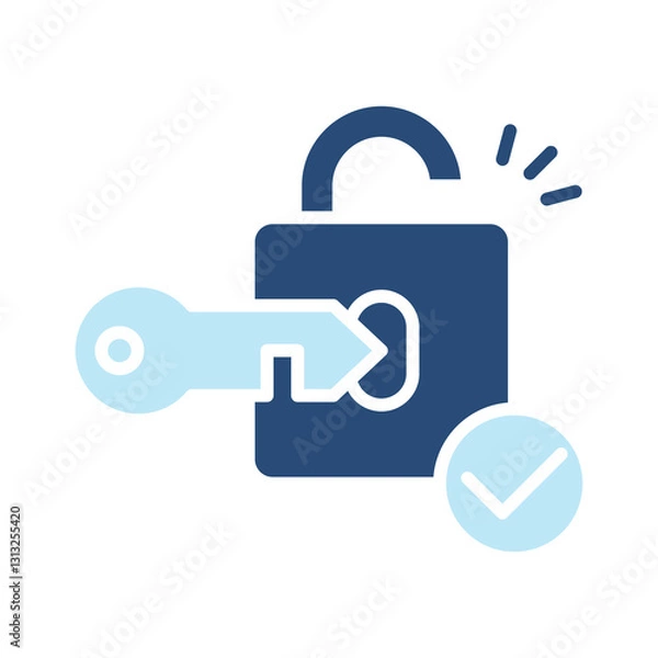 Fototapeta Unlock  Icon Two Color Style. Vector Illustration For Graphic Design
