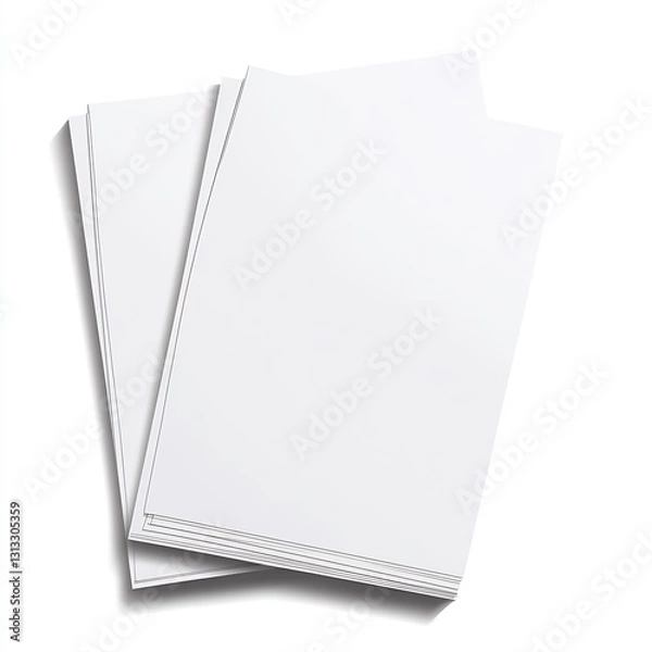 Fototapeta Neatly arranged layers of white paper sheets presenting an elegant and tidy appearance : Generative AI
