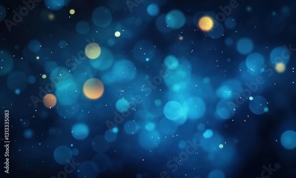 Obraz Beautiful abstract background featuring soft and glowing bokeh lights in shades of blue, creating an ethereal and dreamy atmosphere perfect for design projects