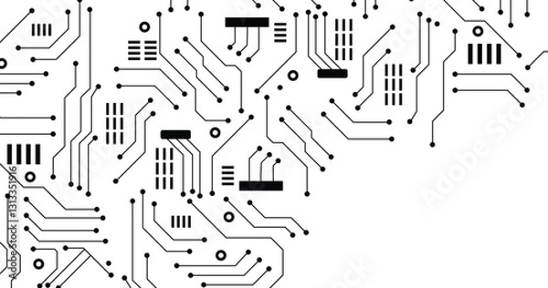 Fototapeta Vector circuit board pattern for background technology