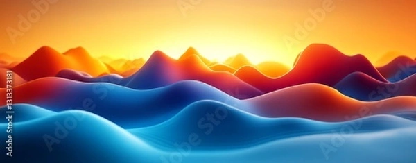 Fototapeta Delicate pastel waves producing a serene and continuous texture