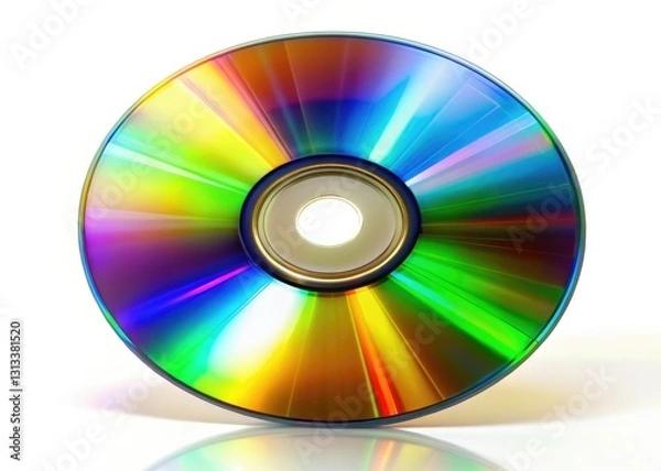 Fototapeta Single DVD, stark white backdrop. High-resolution stock photo, ideal for digital projects.