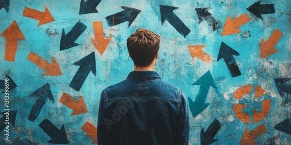 Obraz The man is contemplating his next move or decision