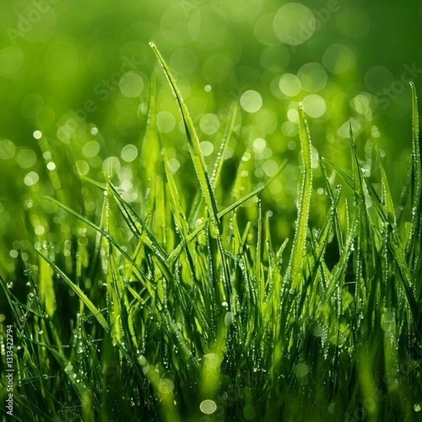 Obraz dew drops on grass