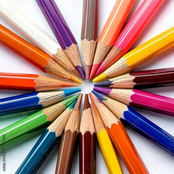 Obraz colored pencils isolated on white