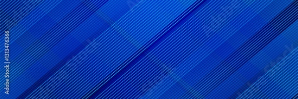 Obraz Blue abstract background. Geometric lines pattern. Modern shiny blue gradient lines. Futuristic technology graphic design. Suit for business, cover, header, wallpaper