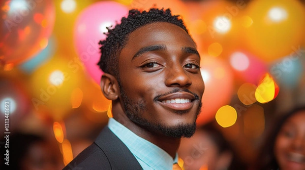 Fototapeta A Bright Smile in a Festive Atmosphere